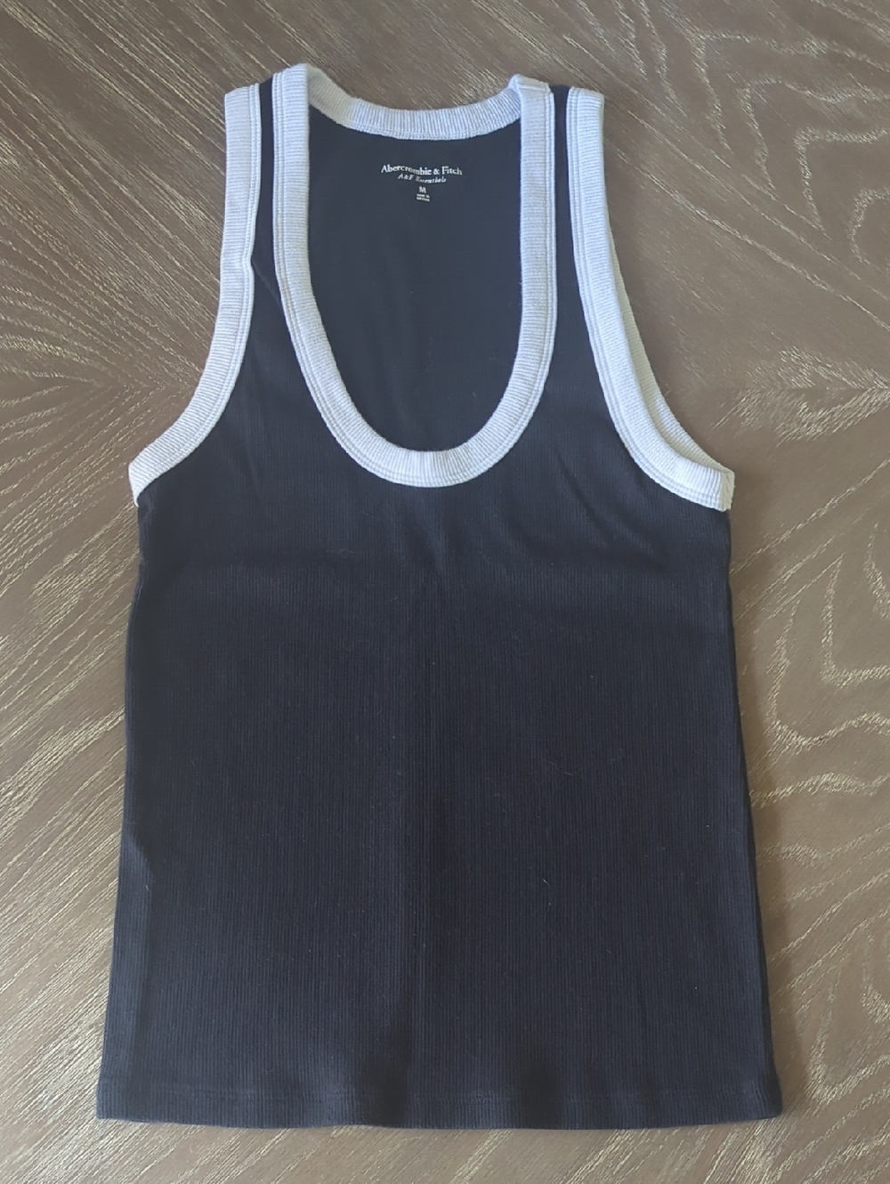 Abercrombie & Fitch Tuckable Black Tank with White Trim